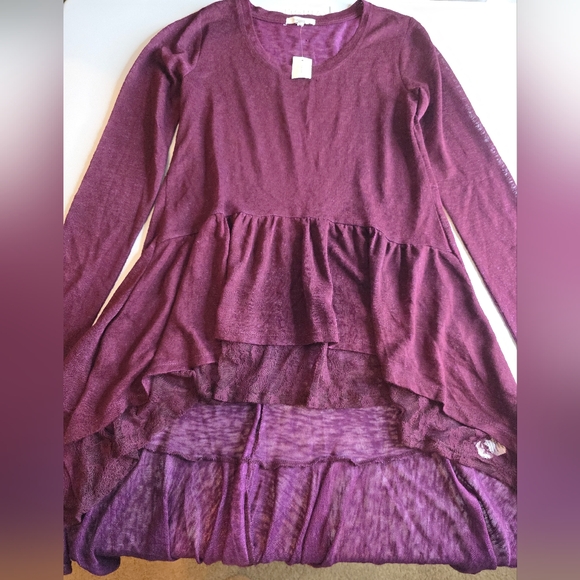 NWT Maurices S High-Low Tunic Top Burgundy Fall Casual Pretty 3003-Bp - Picture 4 of 10